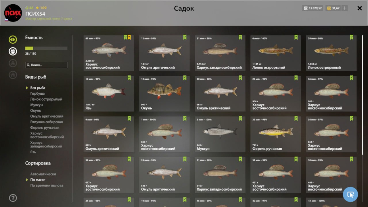 Улов (Хариус восточносибирский) на #трофей_rf4map в RF4