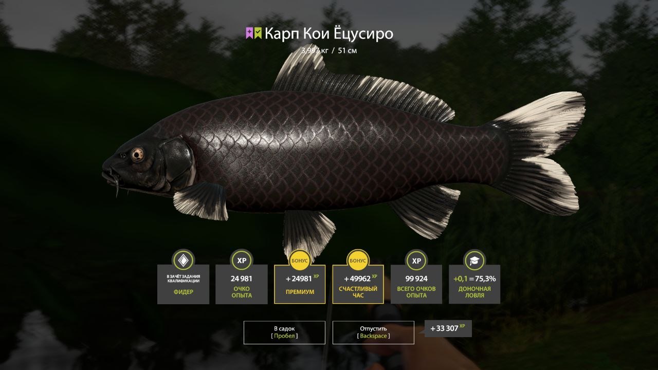 Улов (Карасекарп, Карп Кои Орэндзи Огон) на #фарм_rf4map в RF4