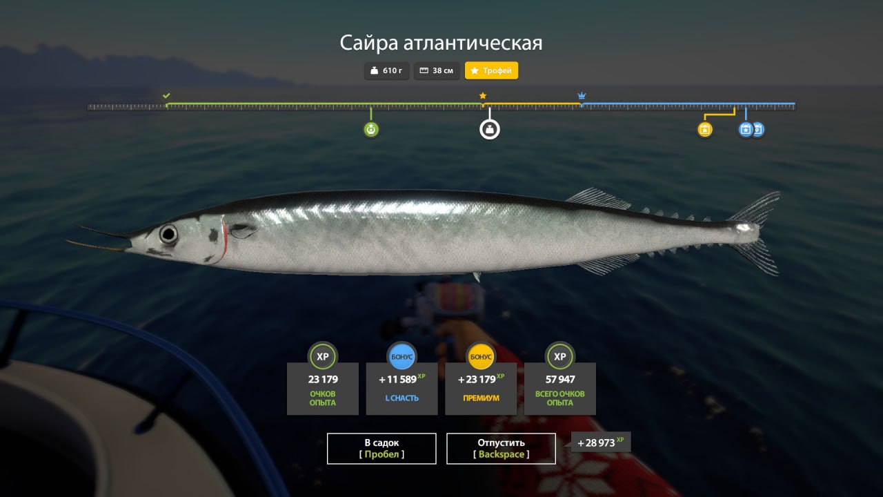 Улов (Поллак, Сельдь атлантическая, Сайра атлантическая) на #фарм_rf4map в RF4