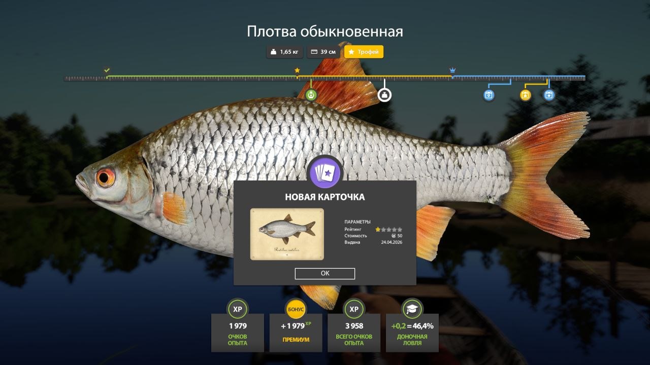 Улов (Плотва обыкновенная) на #трофей_rf4map в RF4