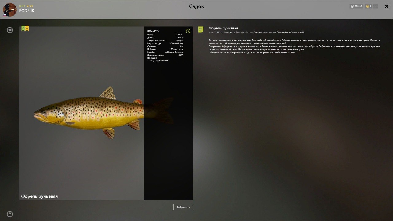 Улов (Форель ручьевая, Хариус западносибирский, Хариус восточносибирский) на #трофей_rf4map в RF4