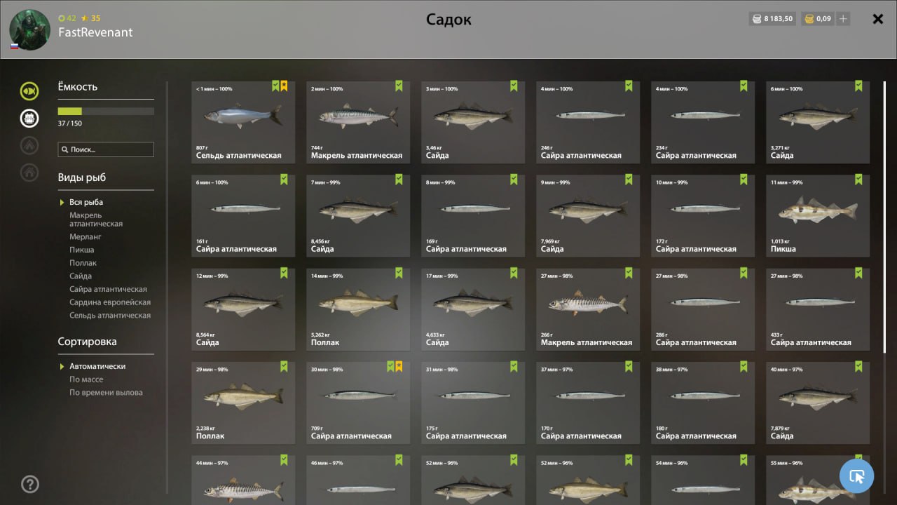 Улов (Сельдь атлантическая, Сайра атлантическая) на #трофей_rf4map в RF4