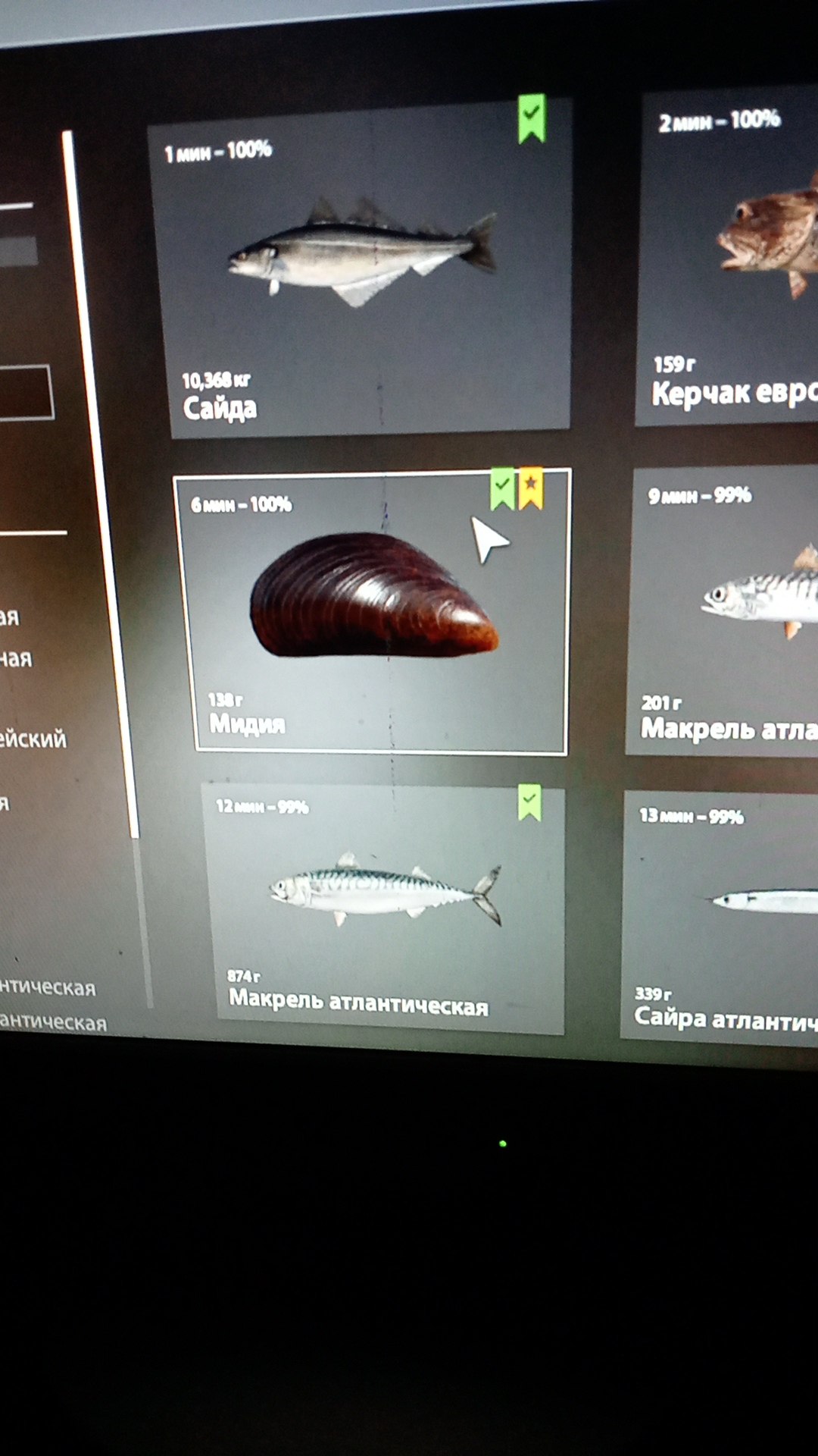 Улов (Мидия) на #трофей_rf4map в RF4