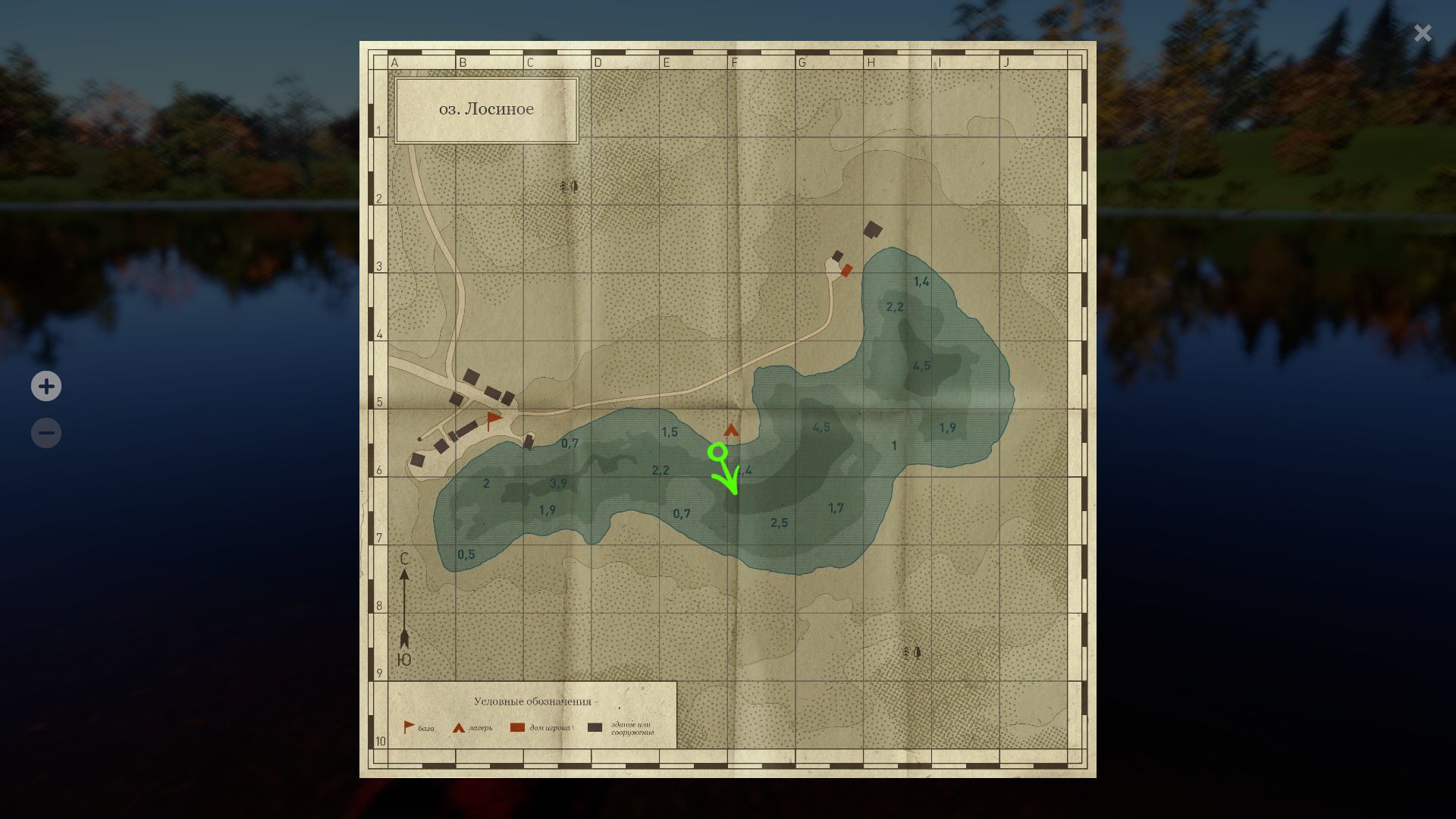 Скриншот точки клева на #трофей_rf4map