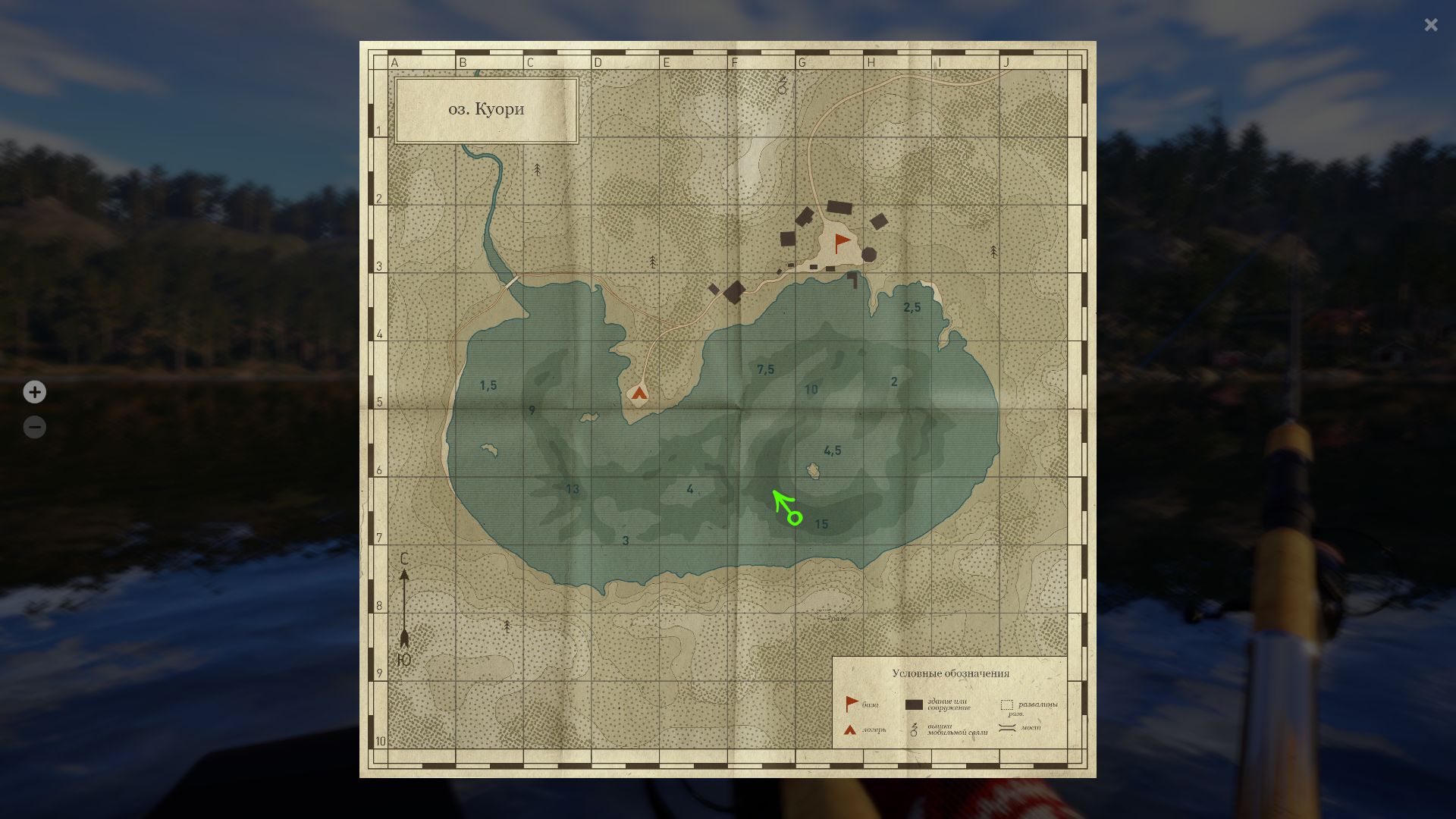 Скриншот точки клева на #трофей_rf4map