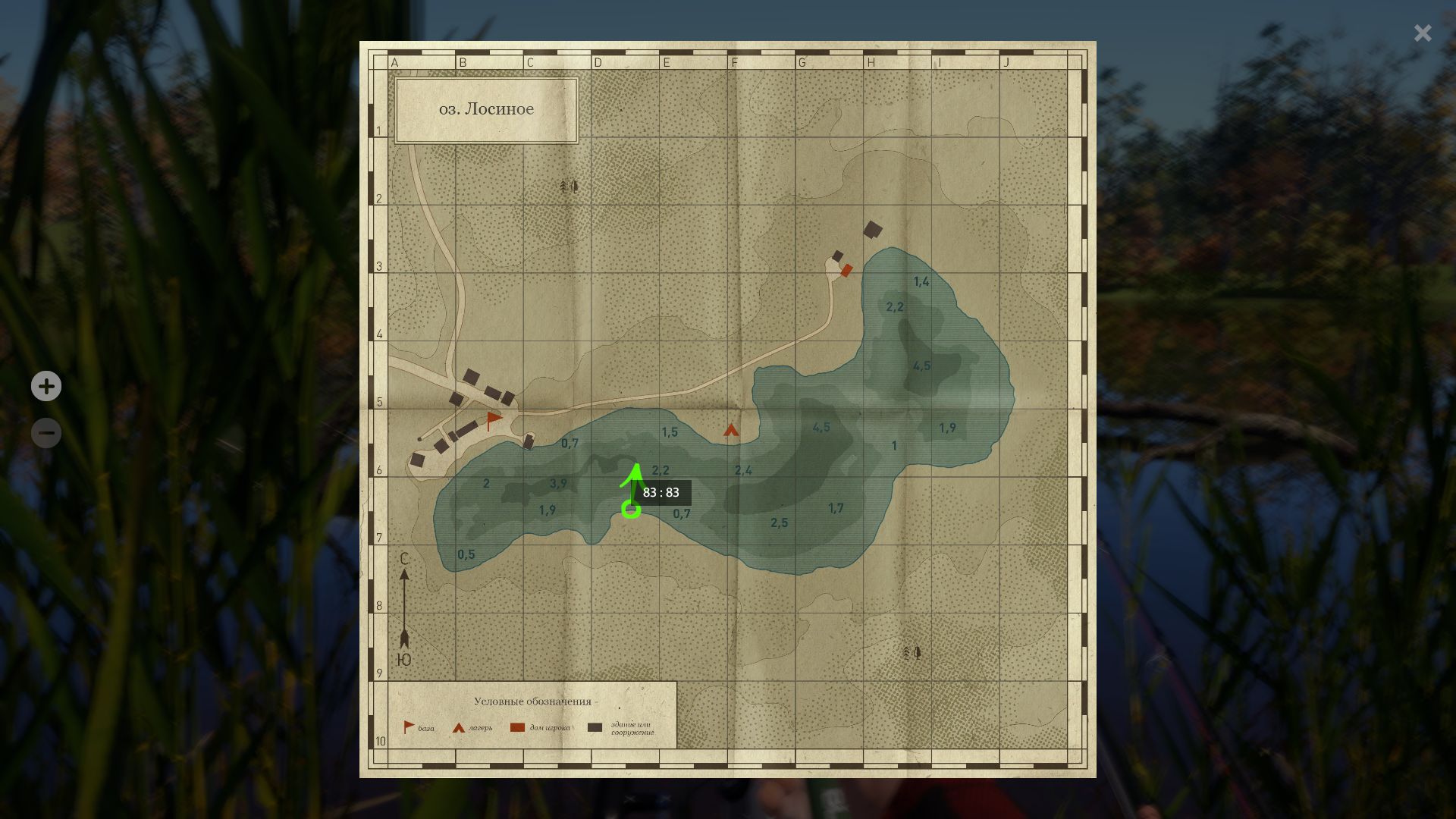 Скриншот точки клева на #трофей_rf4map